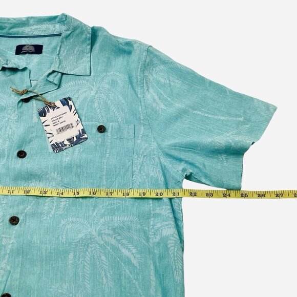 NWT Havana Jim Mens Tropical Palm Print Camp Shirt Size Medium - Picture 4 of 5